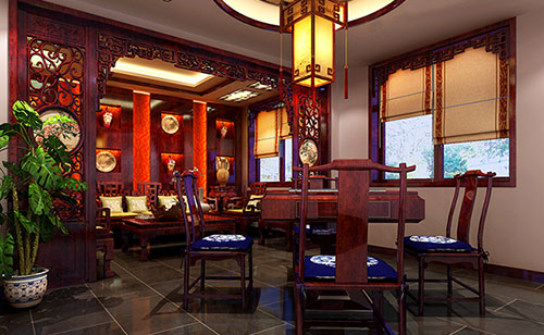 彭水古典中式风格茶楼包间设计装修效果图